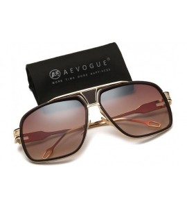 Goggle Sunglasses For Men Goggle Alloy Frame Brand Designer AE0336 - Gold&brown - CA12N5S87FT $22.96