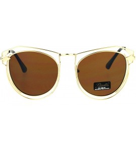 Butterfly Giselle Wire Metal Rim Horn Rim Designer Fashion Sunglasses - Brown - C517WTXGDTI $23.25