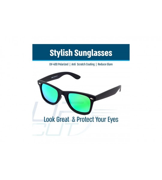 Rimless Stylish 80th Retro Unisex Polarized Sunglasses UV400 Classic Vintage Chic - Black-ice Green - CE18DUX2HSG $19.10