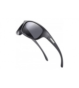 Sport Polarized Sunglasses Baseball Running Softball - 3-matte Black- Grey - CI18XET0WOX $24.05