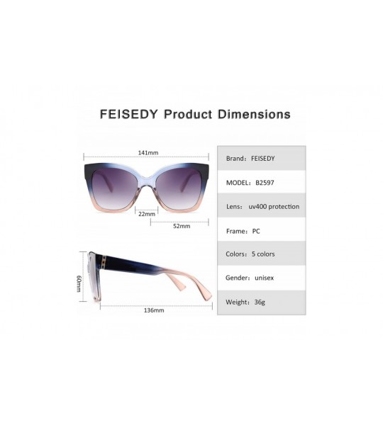 Square Retro Oversized Square Sunglasses Stylish Colorful Frame Chic Eyewear for Woman and Men B2597 - CF197HOSTXY $26.28