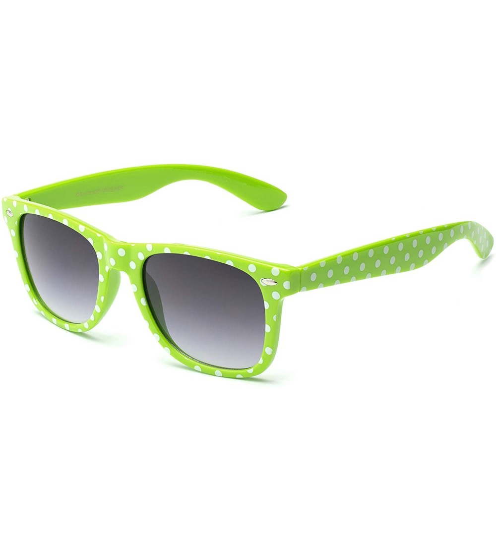 Sport Polka Dot Retro Fashion Sunglasses - 100% UV400 - Lime - CI195HCUZU5 $18.13