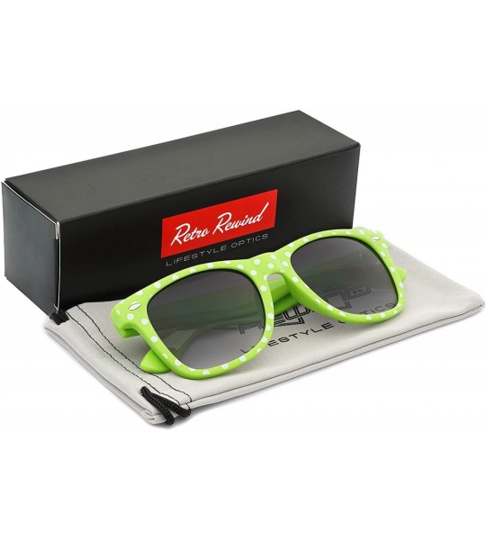 Sport Polka Dot Retro Fashion Sunglasses - 100% UV400 - Lime - CI195HCUZU5 $18.13