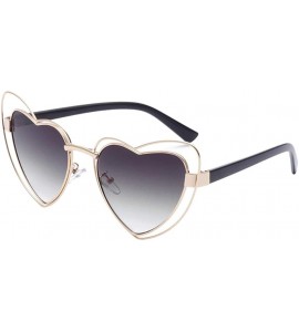 Wrap Fashion Sunglasses - UV Protection Shade - Irregular Heart Shaped Frame Vintage Sun Glasses - A - CT18QRLCMRS $23.81