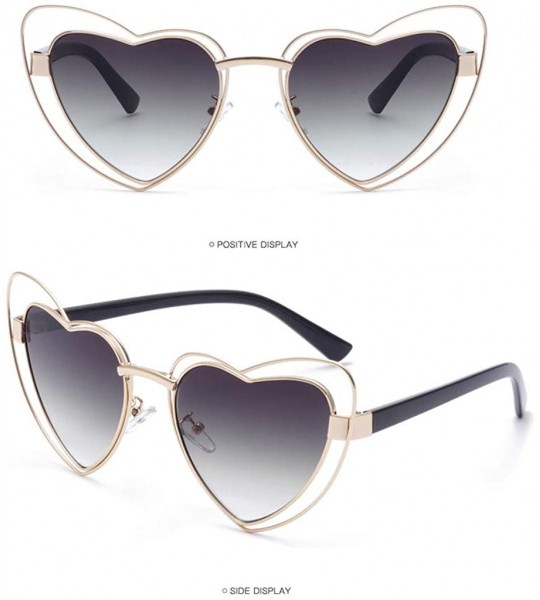 Wrap Fashion Sunglasses - UV Protection Shade - Irregular Heart Shaped Frame Vintage Sun Glasses - A - CT18QRLCMRS $23.81