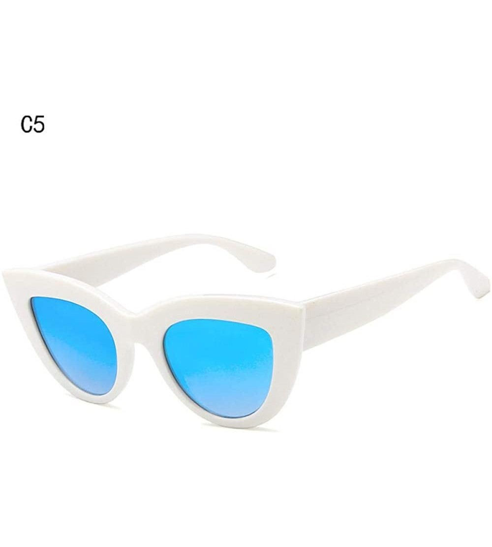 Aviator Retro Plastic Frame Cat Eye Sunglasses Women Ladies Fashion Brand Designer C9 - C5 - C018YKSY34U $17.49