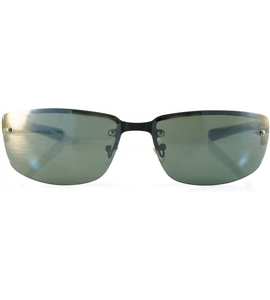 Rimless Men's Vintage Wrap Style Semi-Rimless Sunglasses A268 - Green - CP18OTRTH02 $23.77