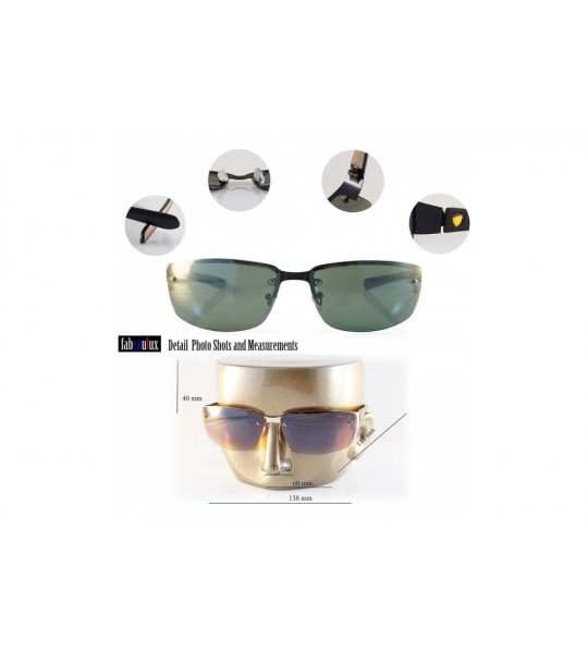 Rimless Men's Vintage Wrap Style Semi-Rimless Sunglasses A268 - Green - CP18OTRTH02 $23.77