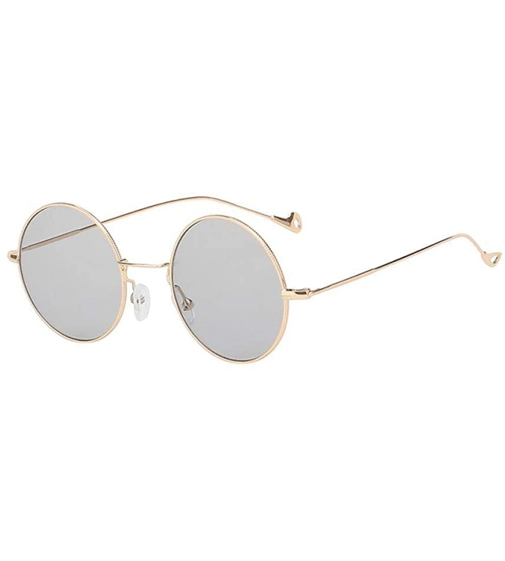 Oversized Fashion Metal Round Steampunk Retro Women Sunglasses Ocean Color Gold Red - Gold Cleargrey - CJ18YKTENUK $18.60