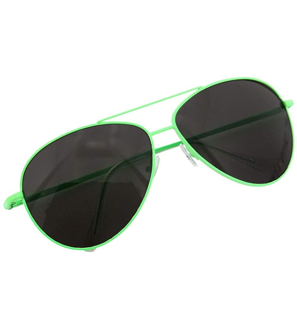 Aviator Bright Neon Aviator Sunglasses Neon Green - C1119JOZVTZ $21.66