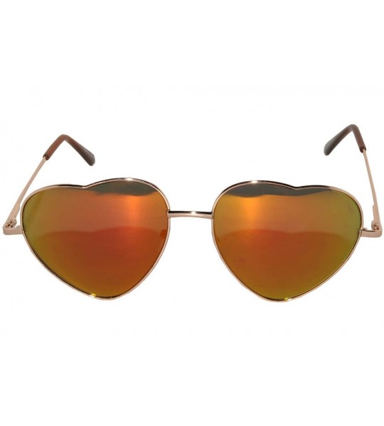 Aviator Stylish Heart Shaped Metal Frame Aviator Colored Lens Sunglasses - Gold_frame_red_lens - CG12MZISQ5L $18.87