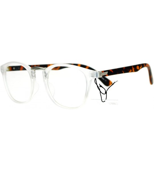 Square Clear Lens Eyeglasses Vintage Retro Metal Bridge Glasses Frame UV 400 - Frost Tortoise - C8189Y3TW2G $23.24