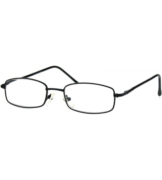 Rectangular Mens Metal Rim Narrow Rectangle Snug Small Classic Reading Glasses - Black - CN1859330RO $19.48