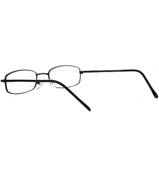 Rectangular Mens Metal Rim Narrow Rectangle Snug Small Classic Reading Glasses - Black - CN1859330RO $19.48