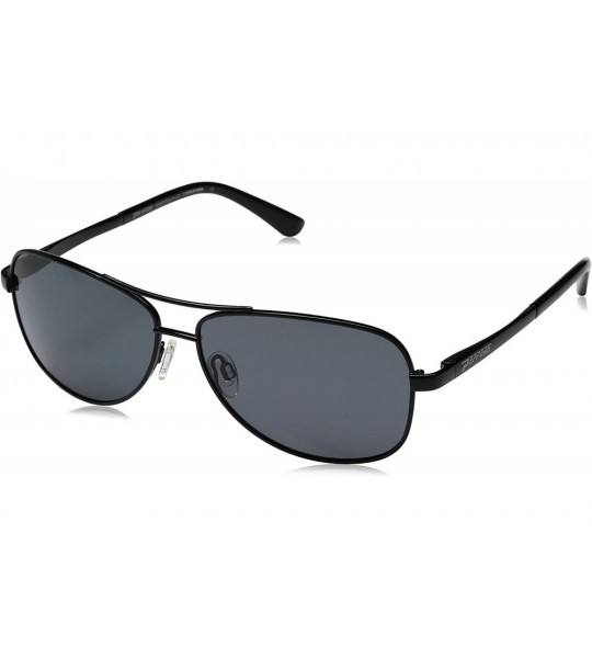 Aviator Fly Boy MP5619-1 Polarized Aviator Sunglasses - Shiny Black/Smoke - CE12D15C9MJ $74.49