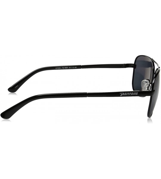 Aviator Fly Boy MP5619-1 Polarized Aviator Sunglasses - Shiny Black/Smoke - CE12D15C9MJ $74.49