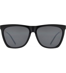 Cat Eye Vintage Oversized Square Cat Eye Sunglasses for Women with Flat Lens - Black + Smoke - CH195CSSUZW $24.58