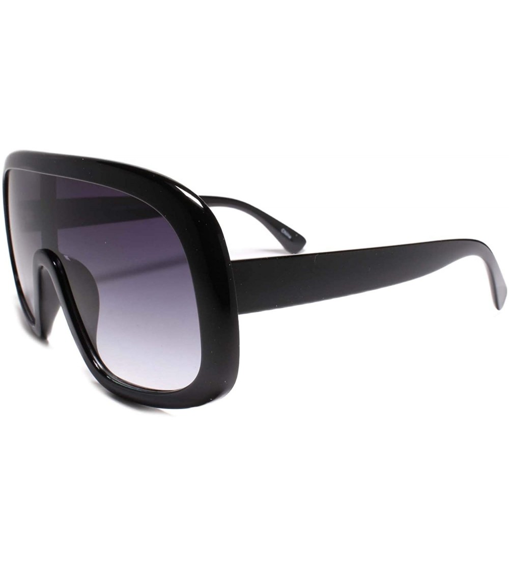 Shield Designer Mens Womens Aviator Wrap Around Turbo Shield Sunglasses - Blue - CM18UL7N37O $24.29