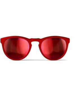 Round Polarized Unbreakable ROUND Sunglasses- Red Frame- Black-Red Mirror Lens - CI12O7UVPKX $28.68