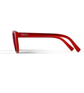 Round Polarized Unbreakable ROUND Sunglasses- Red Frame- Black-Red Mirror Lens - CI12O7UVPKX $28.68