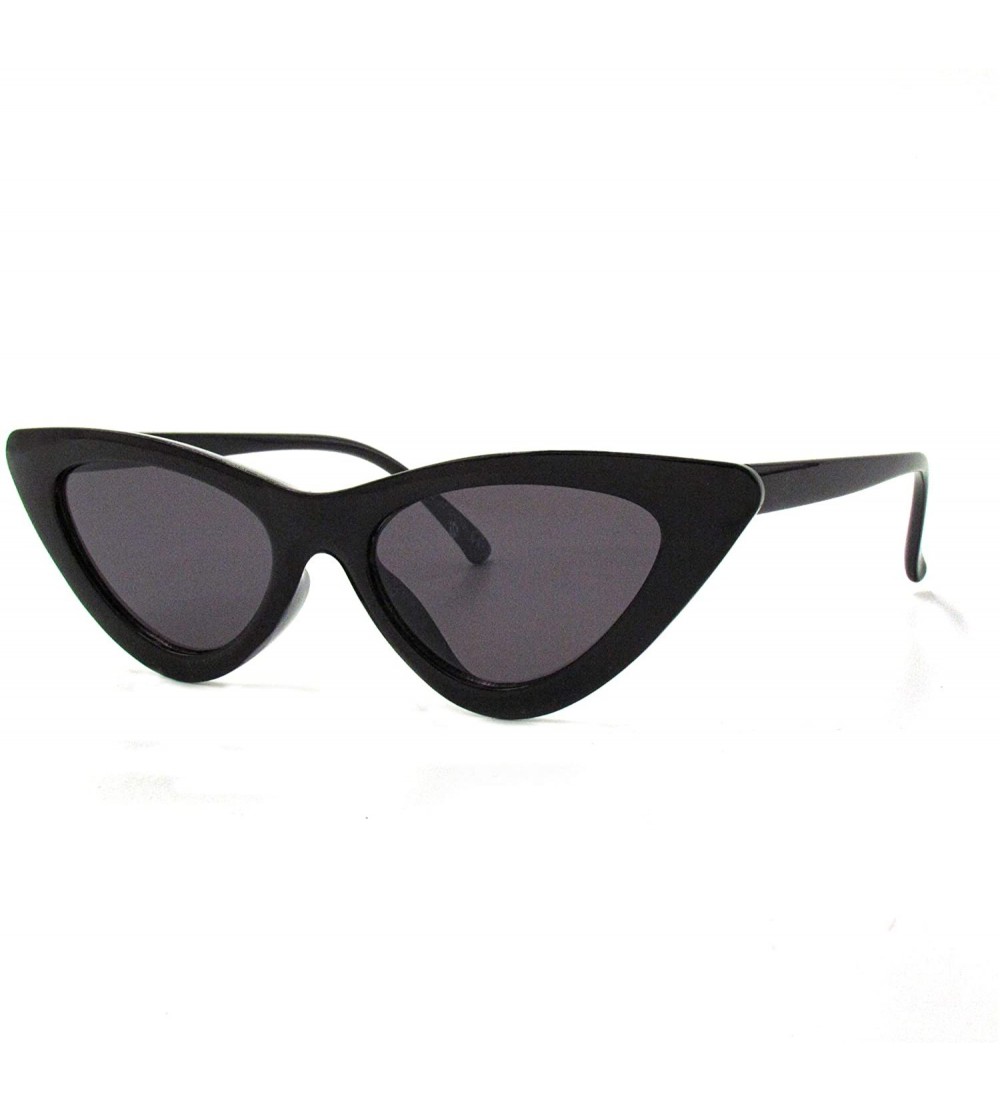 Cat Eye Retro Vintage Cat Eye Sunglasses EA1283 - Black Smoke - CE18K5YHRRG $17.23