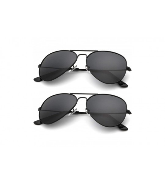 Aviator Classic Aviator Sunglasses for Men Women Driving Sun glasses Polarized Lens 100% UV Blocking - E (2 Pack) Black - CB1...