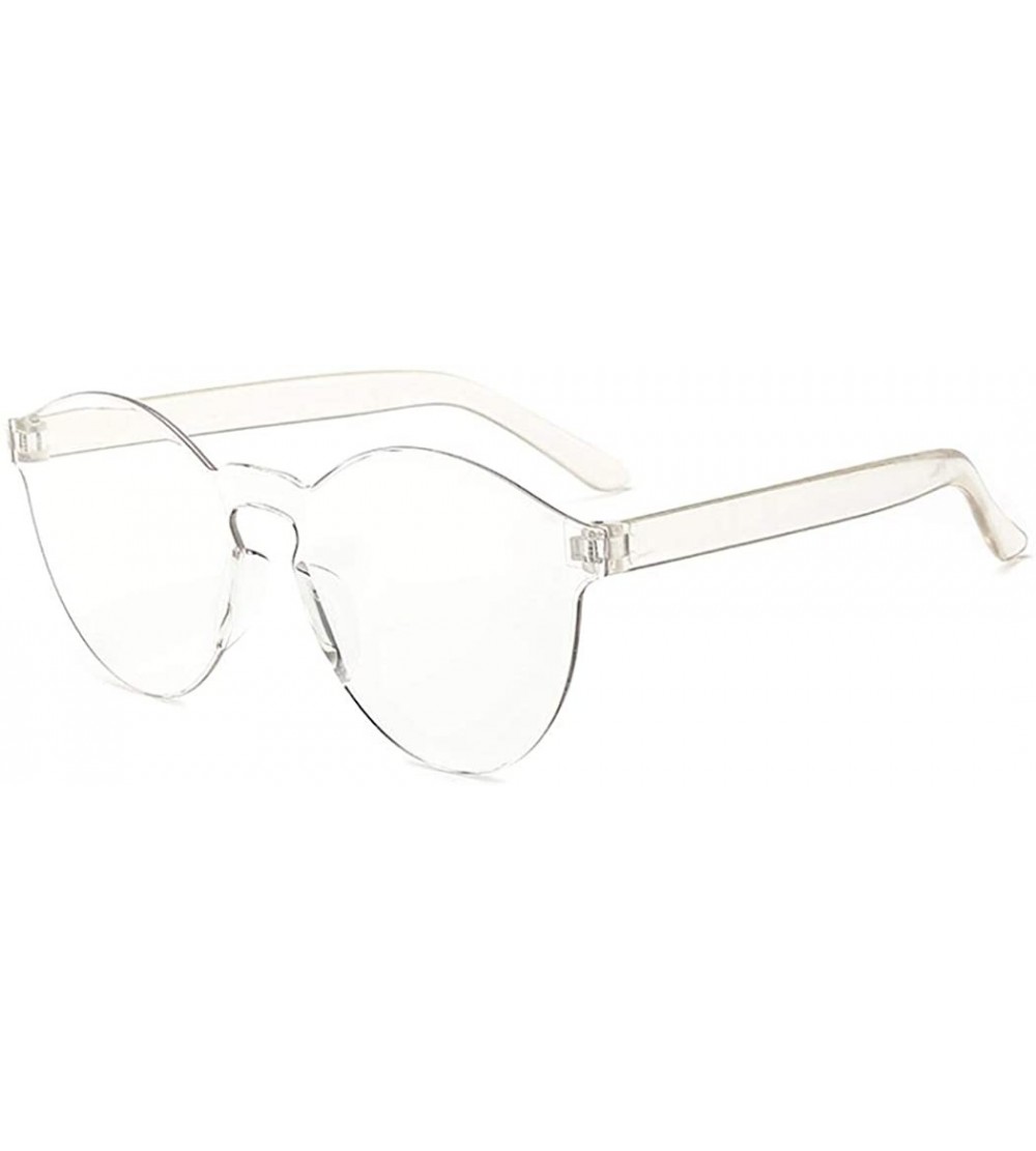 Round Unisex Fashion Candy Colors Round Outdoor Sunglasses Sunglasses - Transparent - CU190LEUDS4 $32.61