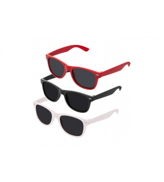 Wayfarer Classic Eyewear 80's Retro Large Horn Rimmed Style Sunglasses - Wayfarer / Black + Red + White / Tint - CE12GHKZJMH ...