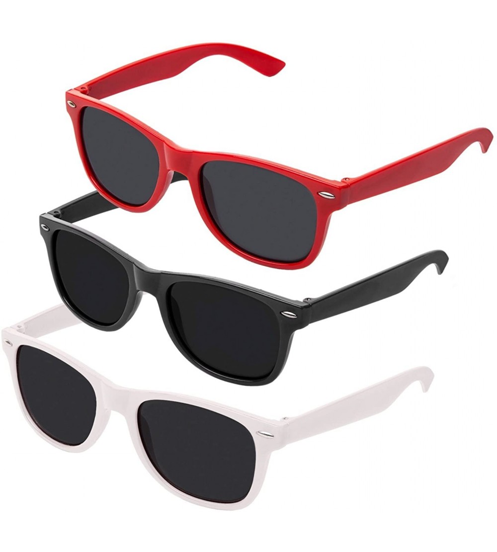 Wayfarer Classic Eyewear 80's Retro Large Horn Rimmed Style Sunglasses - Wayfarer / Black + Red + White / Tint - CE12GHKZJMH ...