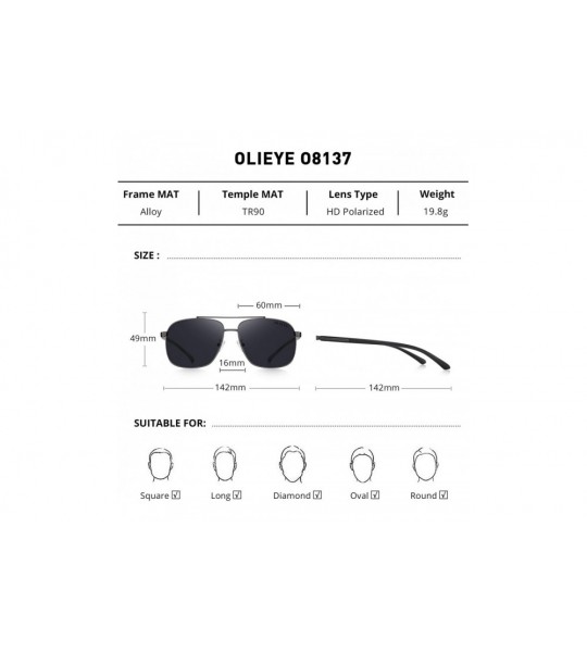 Rectangular Men HD Polarized Driving Sunglasses for Men-Classic Square Sunglasses - Gray - CQ18MH7RSDD $29.98