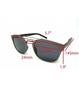 Sport Vintage Retro Top Crossbar Flat Lens - Big Gunmetal Black / Smoke Lens - CZ1859A9X4S $26.72