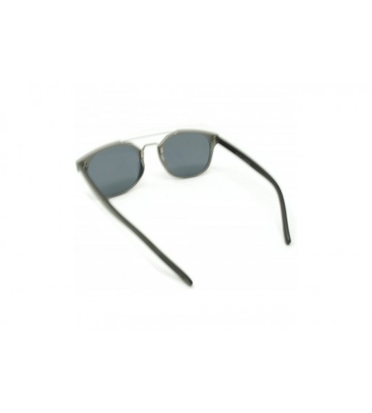 Sport Vintage Retro Top Crossbar Flat Lens - Big Gunmetal Black / Smoke Lens - CZ1859A9X4S $26.72