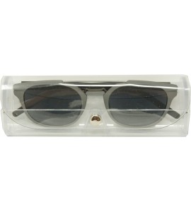 Sport Vintage Retro Top Crossbar Flat Lens - Big Gunmetal Black / Smoke Lens - CZ1859A9X4S $26.72