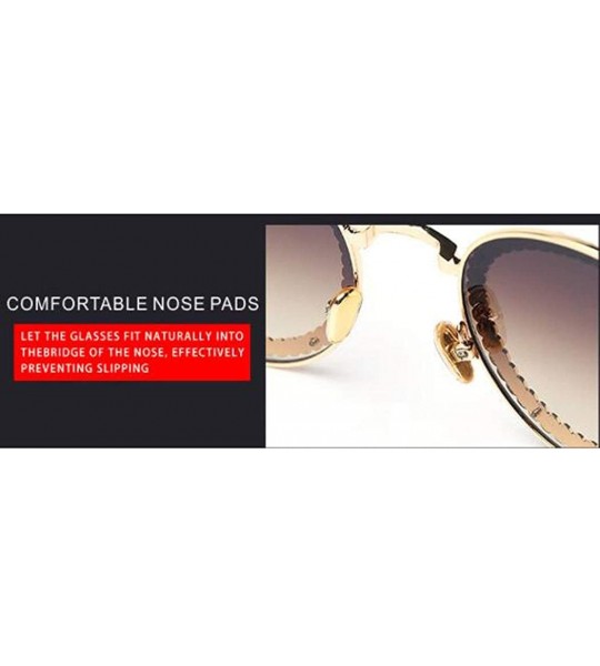 Aviator Fashion metal frame ladies sunglasses - pearl belt chain sunglasses - B - C318S8IQIZ6 $80.96