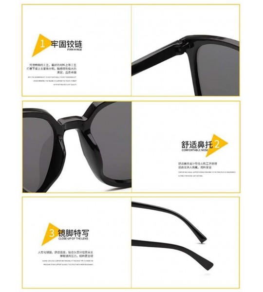 Sport UV Protection Glasses Male Sunglasses Female Sunglasses Big face Toad Eyes (Black Black Gray) - Black Black Gray - CE19...