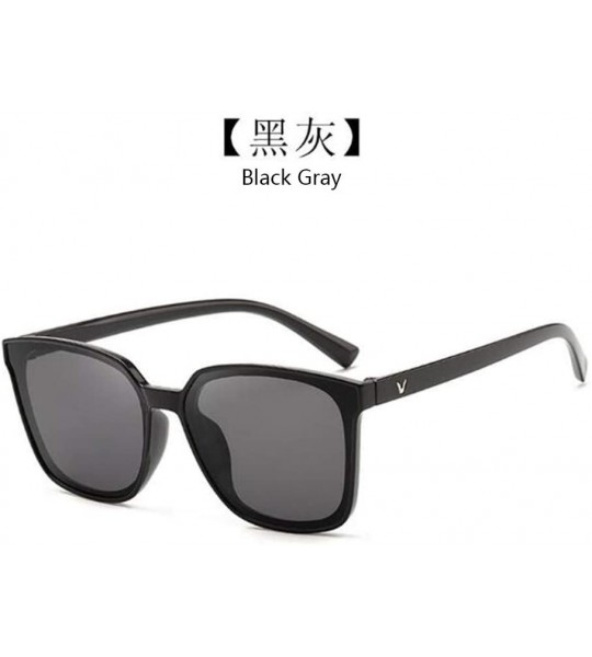 Sport UV Protection Glasses Male Sunglasses Female Sunglasses Big face Toad Eyes (Black Black Gray) - Black Black Gray - CE19...