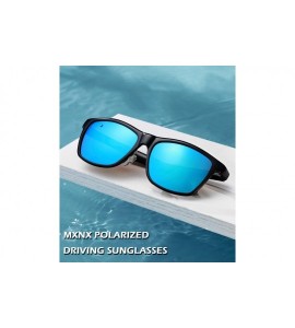 Sport Polarized Sunglasses Lightweight Rectangular - 3-black/Blue Mirror Lens - C7194WZC54T $20.50