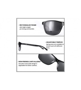 Sport Polarized Sunglasses Lightweight Rectangular - 3-black/Blue Mirror Lens - C7194WZC54T $20.50