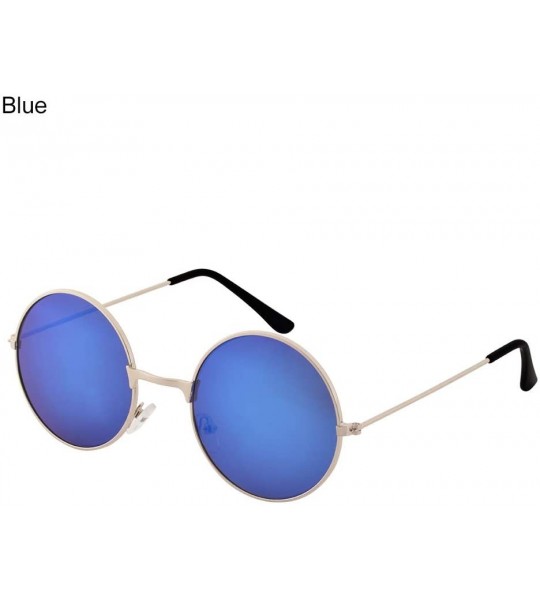 Sport Men's Women's Punk Round Lens Eyewear Sunglasses Outdoor Sports Glasses Gift Anti Uv Sunglasses Blue - Blue - CK18TN622...