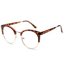 Oval Men Women Eyewear Vintage Retro Cat's eye Half Frame Clear Lens Glasses - Tofu - C418CKYERY7 $33.54