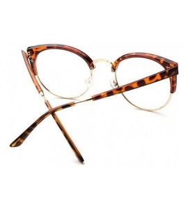 Oval Men Women Eyewear Vintage Retro Cat's eye Half Frame Clear Lens Glasses - Tofu - C418CKYERY7 $33.54