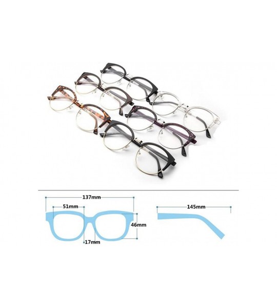 Oval Men Women Eyewear Vintage Retro Cat's eye Half Frame Clear Lens Glasses - Tofu - C418CKYERY7 $33.54