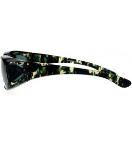 Oval Camo Print Anti Glare Polarized Fitover Sunglasses - Transparent Green - CN126EFZ2OF $23.17