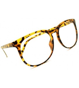 Round Large Round Nerdy Thin Frame Glasses Clear Lens - Tortoise - CD12NT4JW5B $17.30