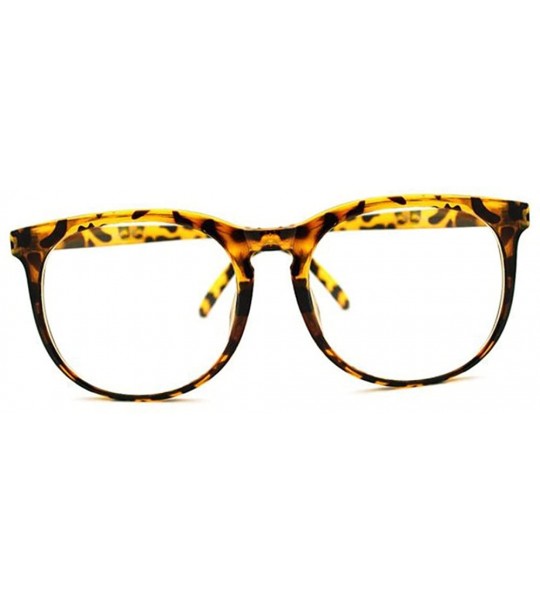 Round Large Round Nerdy Thin Frame Glasses Clear Lens - Tortoise - CD12NT4JW5B $17.30