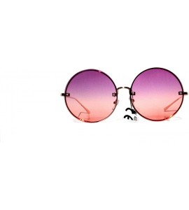 Oversized SIMPLE Oversize Round Two Tone Color Fashion Sunglasses for Women - Purple Red - C618ZTUIS3M $23.66