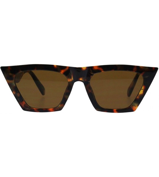 Rectangular Trapezoid Cateye Frame Sunglasses Womens Chic Fashion Shades UV 400 - Tortoise (Brown) - CH18NDN9T7X $19.46