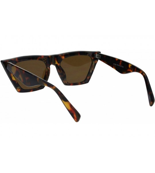 Rectangular Trapezoid Cateye Frame Sunglasses Womens Chic Fashion Shades UV 400 - Tortoise (Brown) - CH18NDN9T7X $19.46