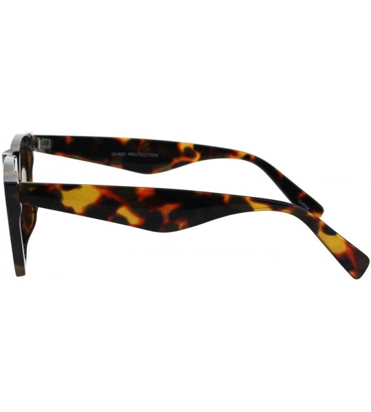 Rectangular Trapezoid Cateye Frame Sunglasses Womens Chic Fashion Shades UV 400 - Tortoise (Brown) - CH18NDN9T7X $19.46