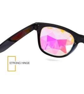 Goggle Kaleidoscope Glasses Festival Cosplay Rainbow Prism Sunglasses Goggles - black+yellow(square) - CP18QZXG9L0 $29.05